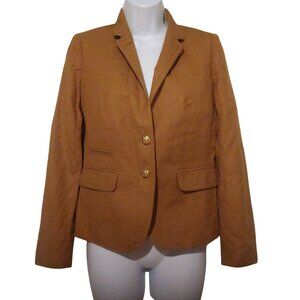 J. Crew Caramel Schoolboy Womens Office 100% Wool Classic Neutral Blazer 0